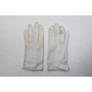 ARIS OF PARIS - VINTAGE WOMEN'S WHITE SOFT KID LEATHER GLOVES SILK LINED SIZE 6